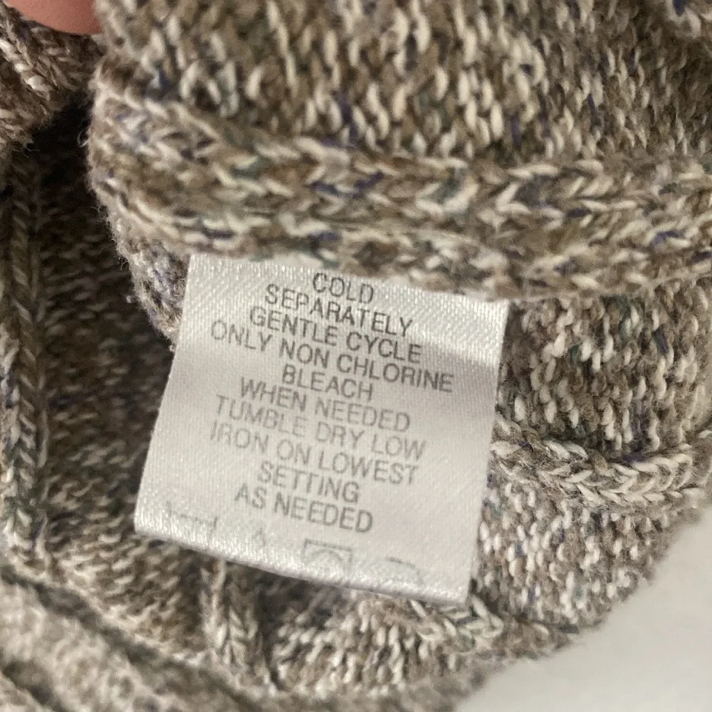 Oscar De La Renta Tan Ribbed Knit Half-Zip Mock Neck Sweater